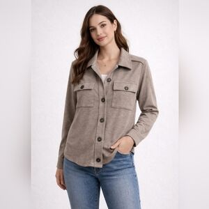 NWT Mystree Soft Brown Shirt Jacket Size Small